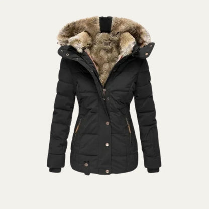 Women's Quilted Puffer Jacket Black Waterproof 4