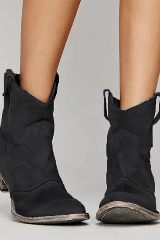 Women's Vintage Western Ankle Boots | Leather Slip-On Footwear 2