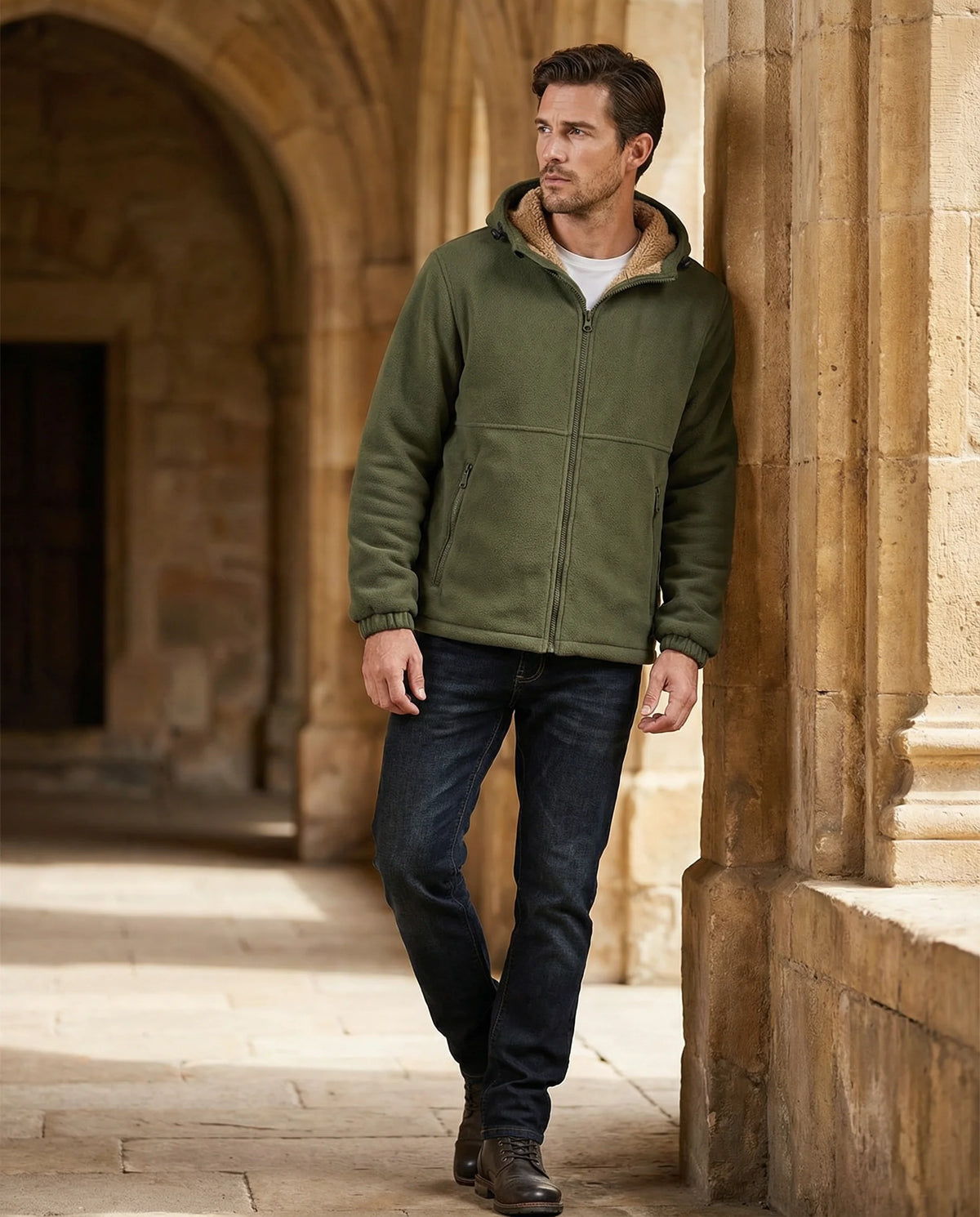 Woodland | Men's Fleece-Lined Zip Hoodie | Cold-Weather Layer 5