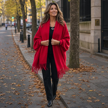 Wool Coat Women | Open-Front Shawl Collar Long Coat 2