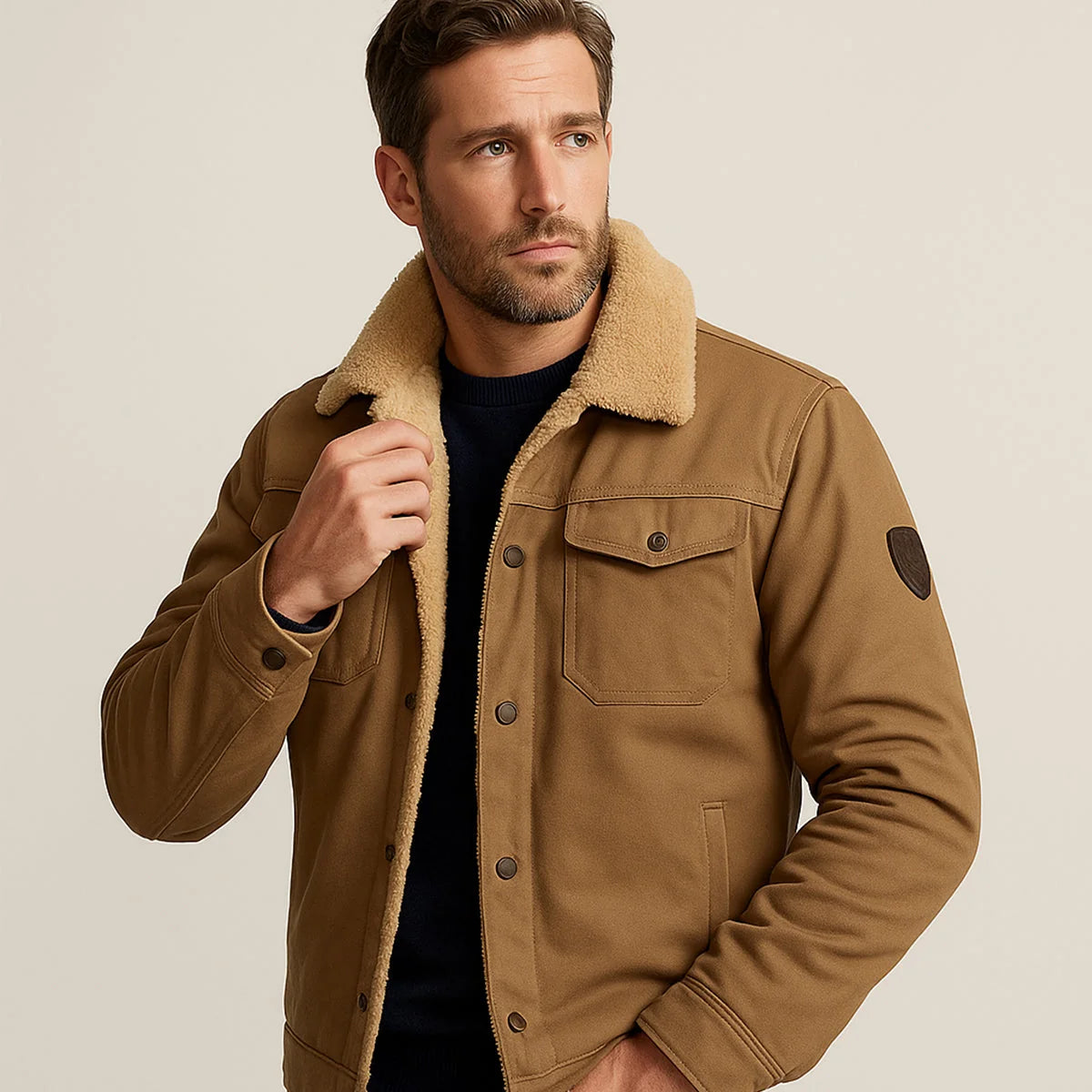 York Fleece Lined Winter Coat Men Warm Outerwear 1