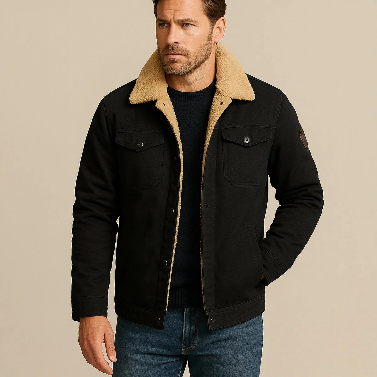 York Fleece Lined Winter Coat Men Warm Outerwear 5