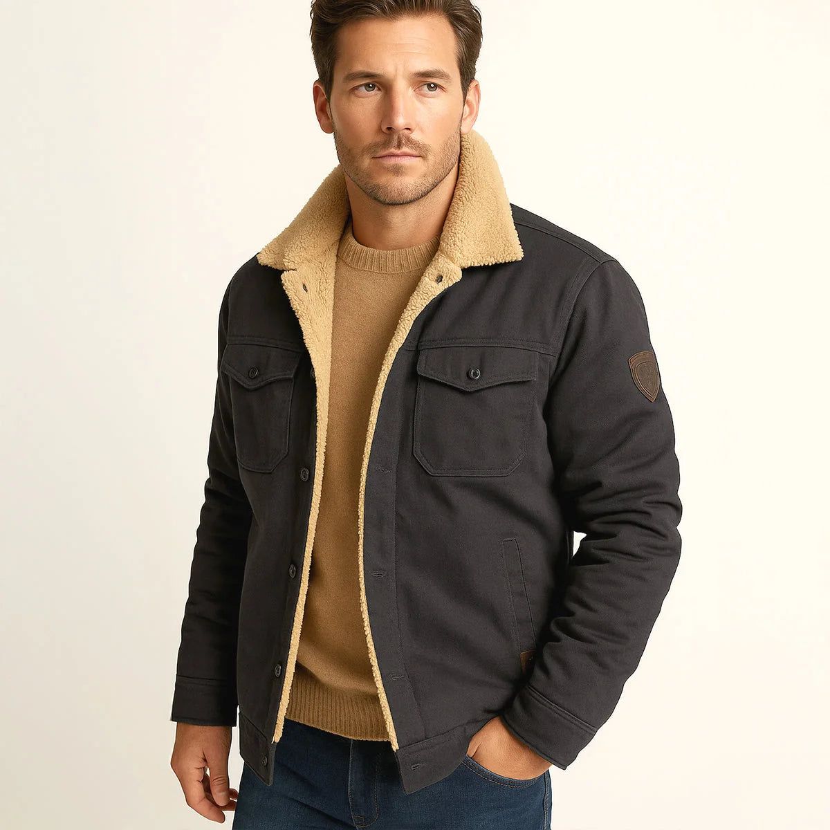 York Fleece Lined Winter Coat Men Warm Outerwear 7