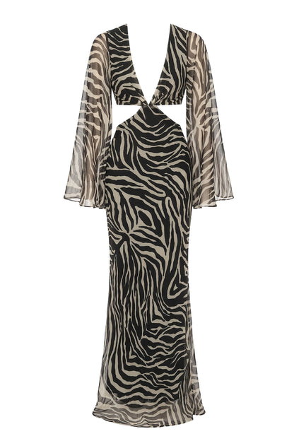 Zebra Print Maxi Dress | Women's Formal Wedding Guest Dresses 2