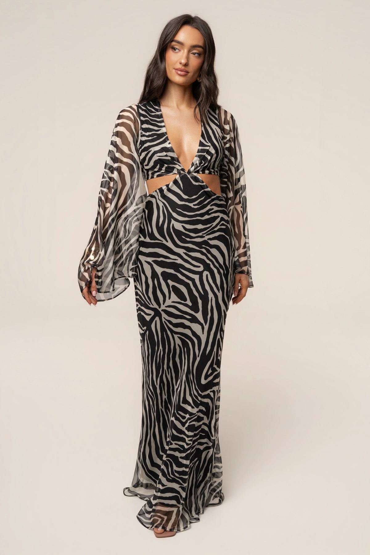 Zebra Print Maxi Dress | Women's Formal Wedding Guest Dresses 3