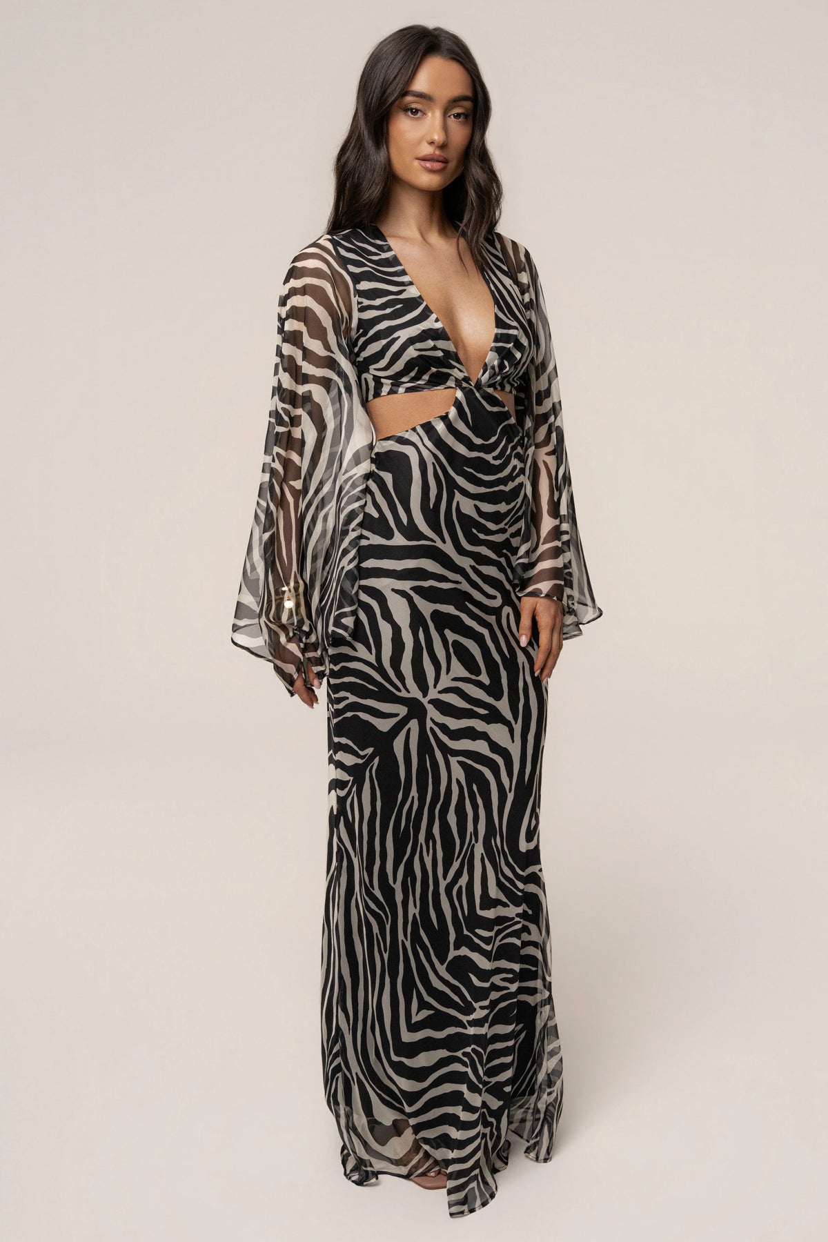 Zebra Print Maxi Dress | Women's Formal Wedding Guest Dresses 5
