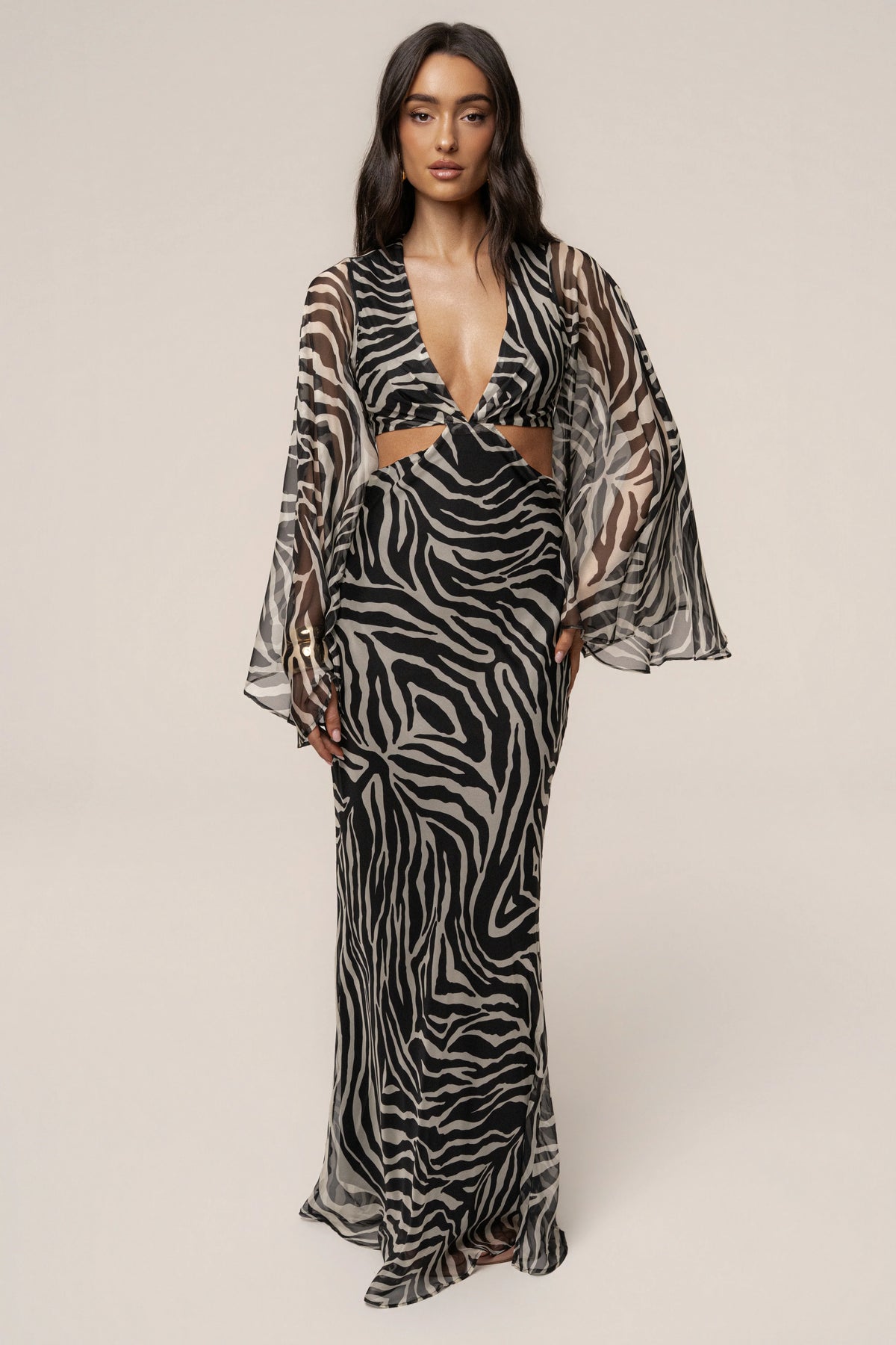 Zebra Print Maxi Dress | Women's Formal Wedding Guest Dresses 7