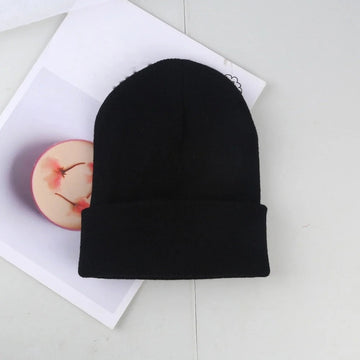 Black Beanie | Unisex Soft Wool Blend Hat for Men and Women