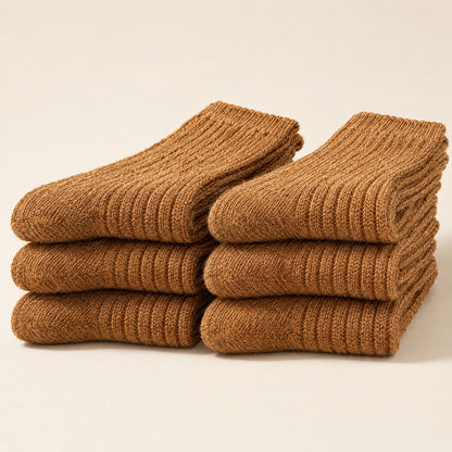 thick knit merino wool socks winter boot brown pack