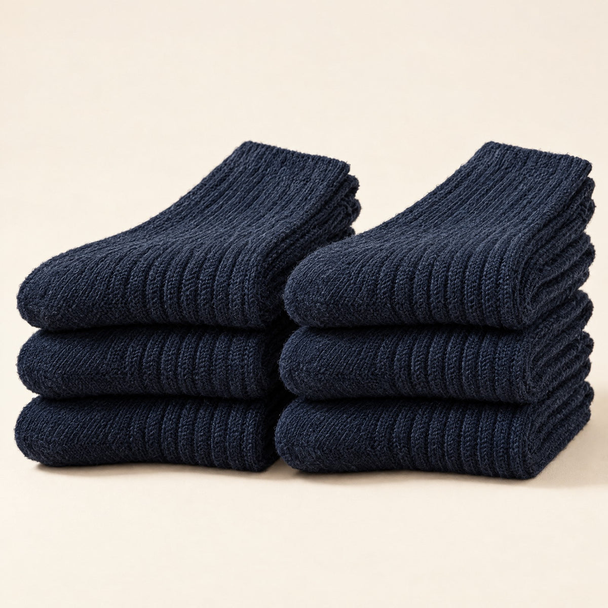thick knit merino wool socks winter boot navy blue pack