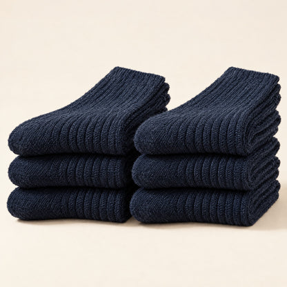 thick knit merino wool socks winter boot navy blue pack